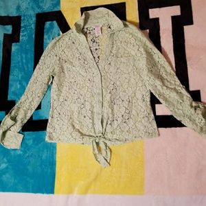 Mint green lace blouse